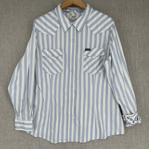 Wrangler Other - Wrangler Retro Button Up Shirt Men XXL Purple Pearl Snap Flip Cuff Western Rodeo